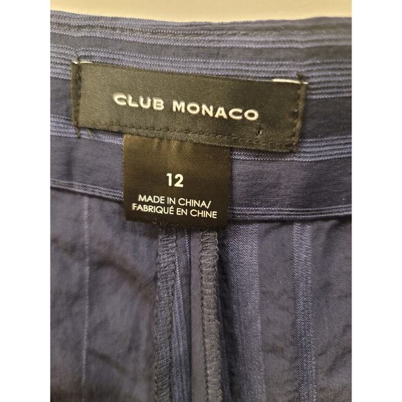 Club Monaco Blue Wide Leg Striped Pants - Picture 5 of 9